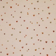 Rib Jersey Stof - Confettihartjes Rib Jersey Stof - Confettihartjes
