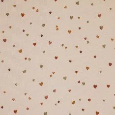 Rib Knit Jersey Fabric - Confetti Hearts