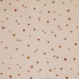 Rippstrick Jersey Stoff - Konfetti Herzen Rippstrick Jersey Stoff - Konfetti Herzen