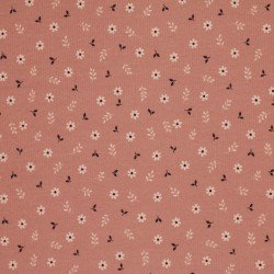 Rib Knit Jersey Fabric - Little Daisy Clay Pink