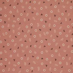 Rippstrick Jersey Stoff - Klein Gänseblümchen Lehm Rosa