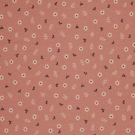 Rippstrick Jersey Stoff - Klein Gänseblümchen Lehm Rosa Rippstrick Jersey Stoff - Klein Gänseblümchen Lehm Rosa
