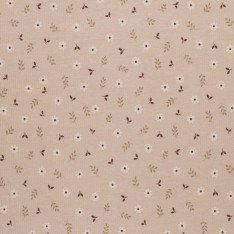 Rib Jersey Stof - Klein Madeliefje Beige Rib Jersey Stof - Klein Madeliefje Beige