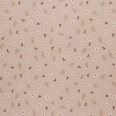 Rib Knit Jersey Fabric - Little Daisy Beige