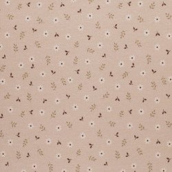 Rib Knit Jersey Fabric - Little Daisy Beige