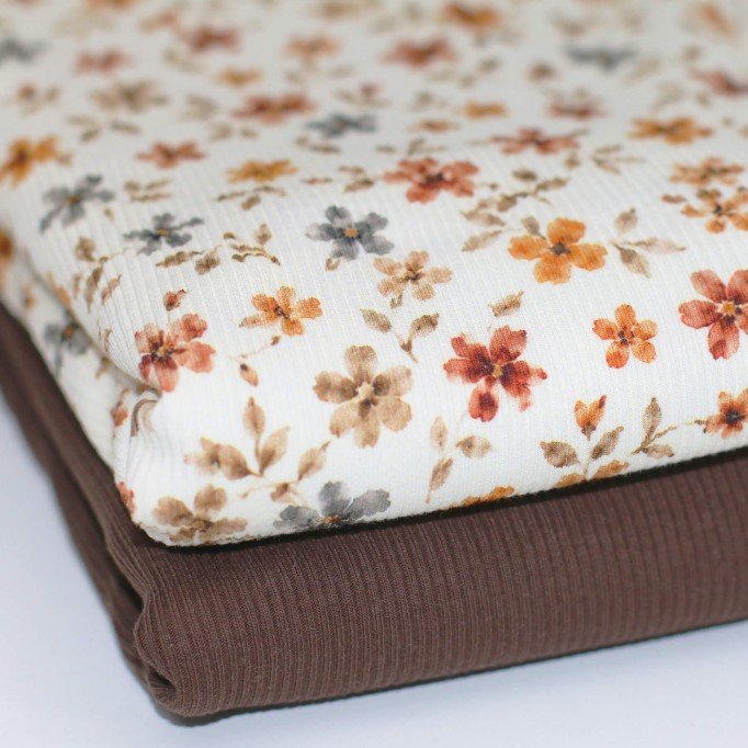 Tessuto Jersey Di Cotone Costine - Cuori Di Coriandoli - (Jersey Tessuti)