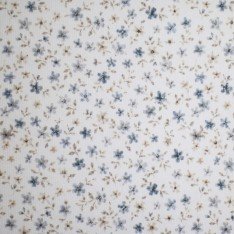 Rib Knit Jersey Fabric - Wild Bloom Steel Blue