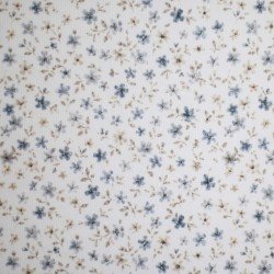 Tessuto Jersey Di Cotone Costine - Pioggia Selvaggia Blu Acciaio