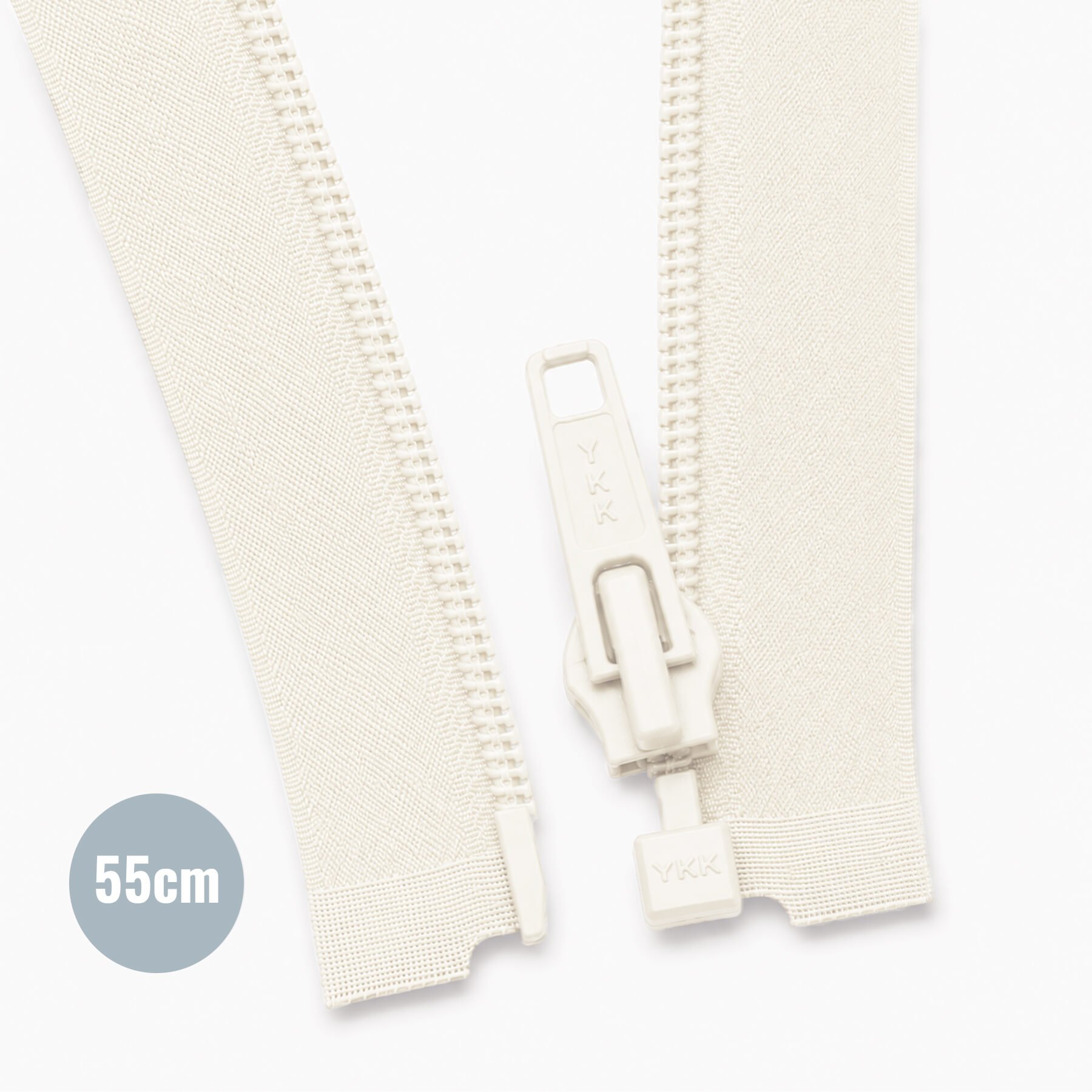 Deelbare Spiraalrits YKK Ecru (841) 55CM Nylon