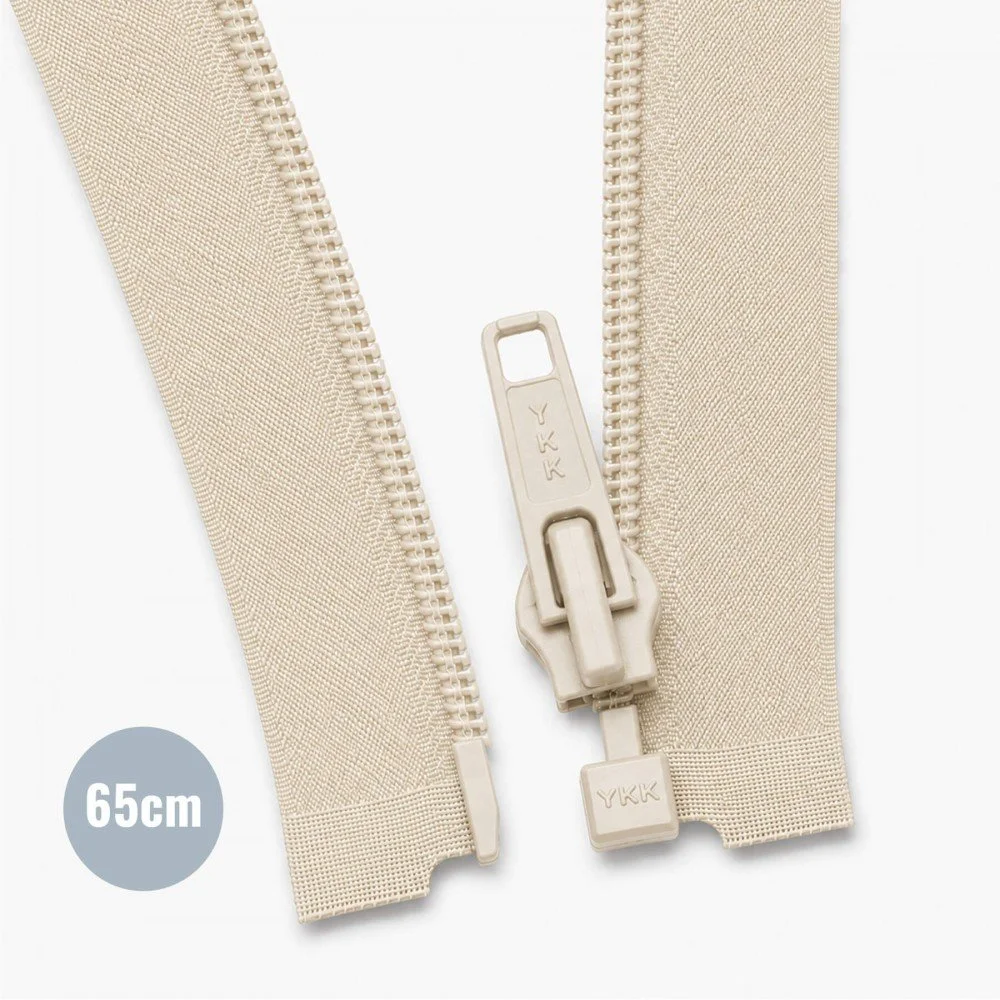 Divisible Spiral Zipper YKK Beige (572) 65CM Nylon