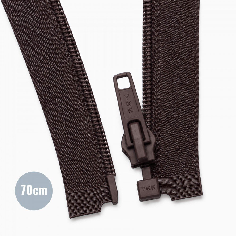 Deelbare Spiraalrits YKK Bruin (570) 70CM Nylon