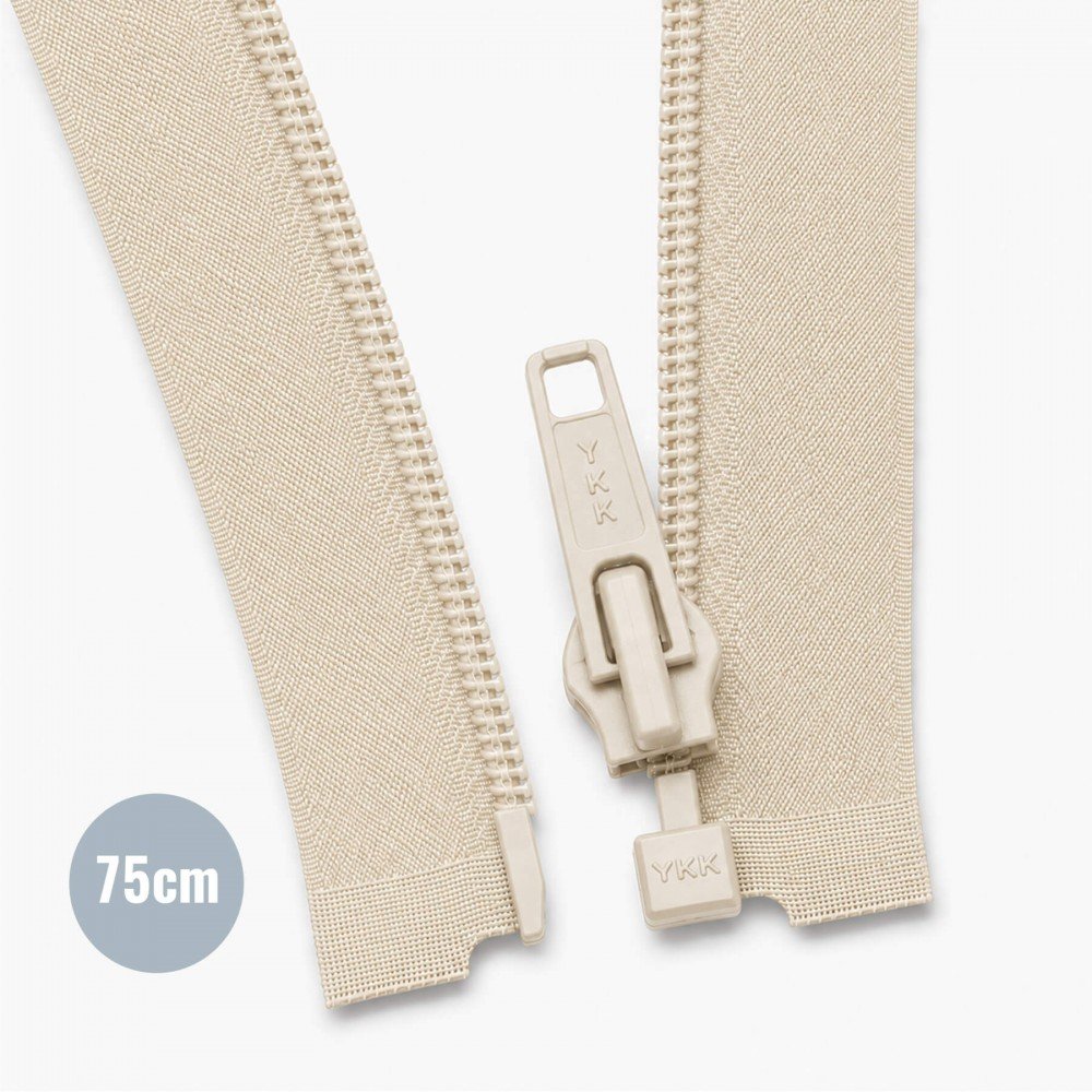 Divisible Spiral Zipper YKK Beige (572) 75CM Nylon Divisible Spiral Zipper YKK Beige (572) 75CM Nylon