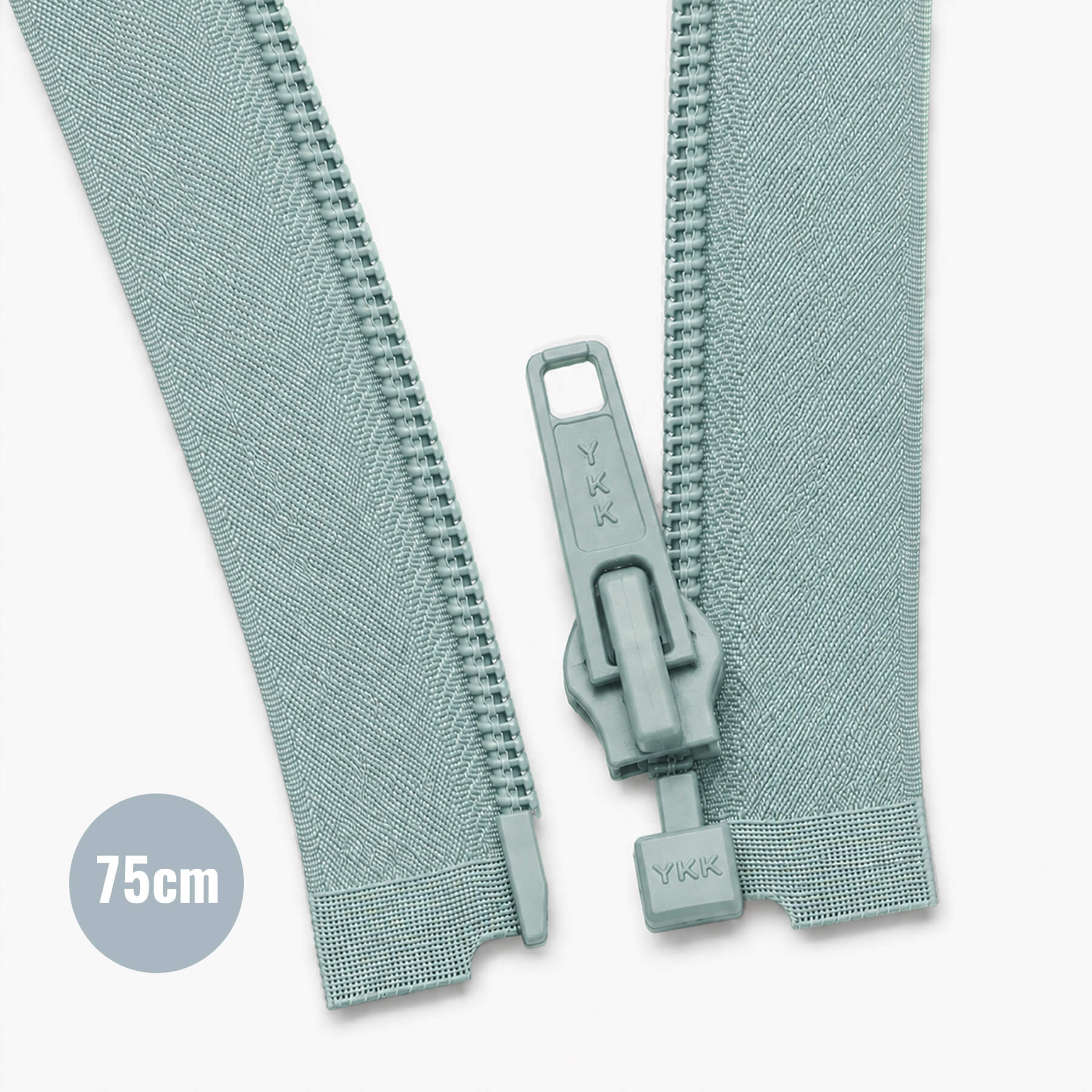 Deelbare Spiraalrits YKK Oud Groen (257) 75CM Nylon