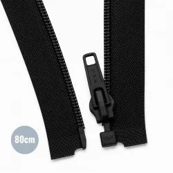 Divisible Spiral Zipper YKK Black (580) 80CM Nylon