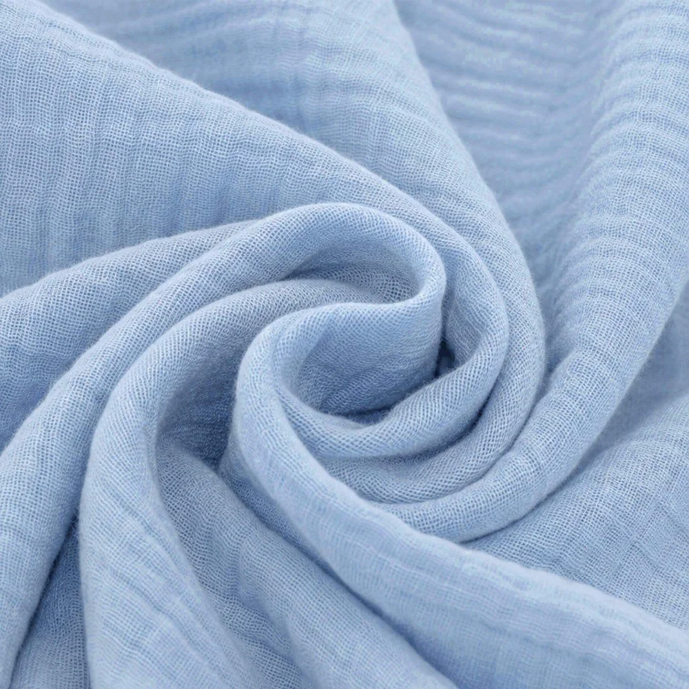 Baumwoll Musselin Stoff Hellblau