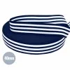 Bandelastiek 40mm Streep Marine Wit