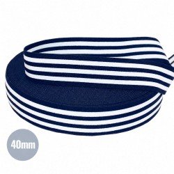 Taśma Elastyczna 40mm Stripe Granatowy Biały Taśma Elastyczna 40mm Stripe Granatowy Biały
