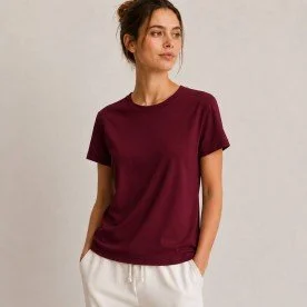 Tissu Interlock 100% Coton Bordeaux