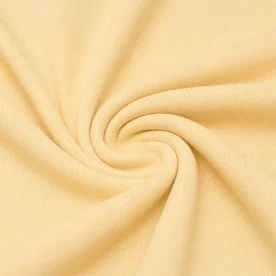 Tissu Interlock 100% Coton Jaune Beurre