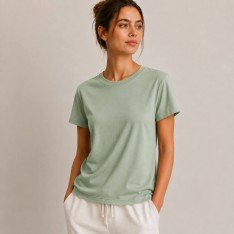 Interlock Jersey Katoen Dusty Groen Interlock Jersey Katoen Dusty Groen