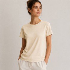 Interlock Jersey Katoen Naturel Beige Interlock Jersey Katoen Naturel Beige