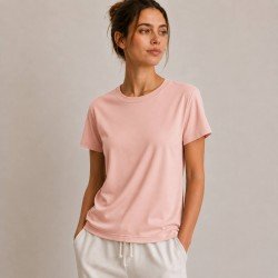 Interlock Jersey Di Cotone Nude Rosa