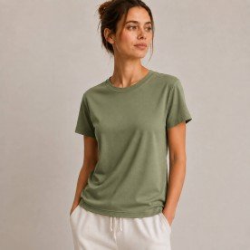 Interlock Jersey 100% Bomuld Oliven