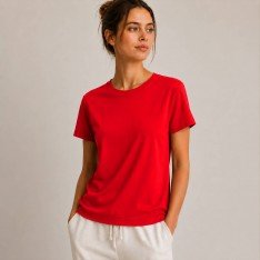 Tissu Interlock 100% Coton Rouge Tissu Interlock 100% Coton Rouge
