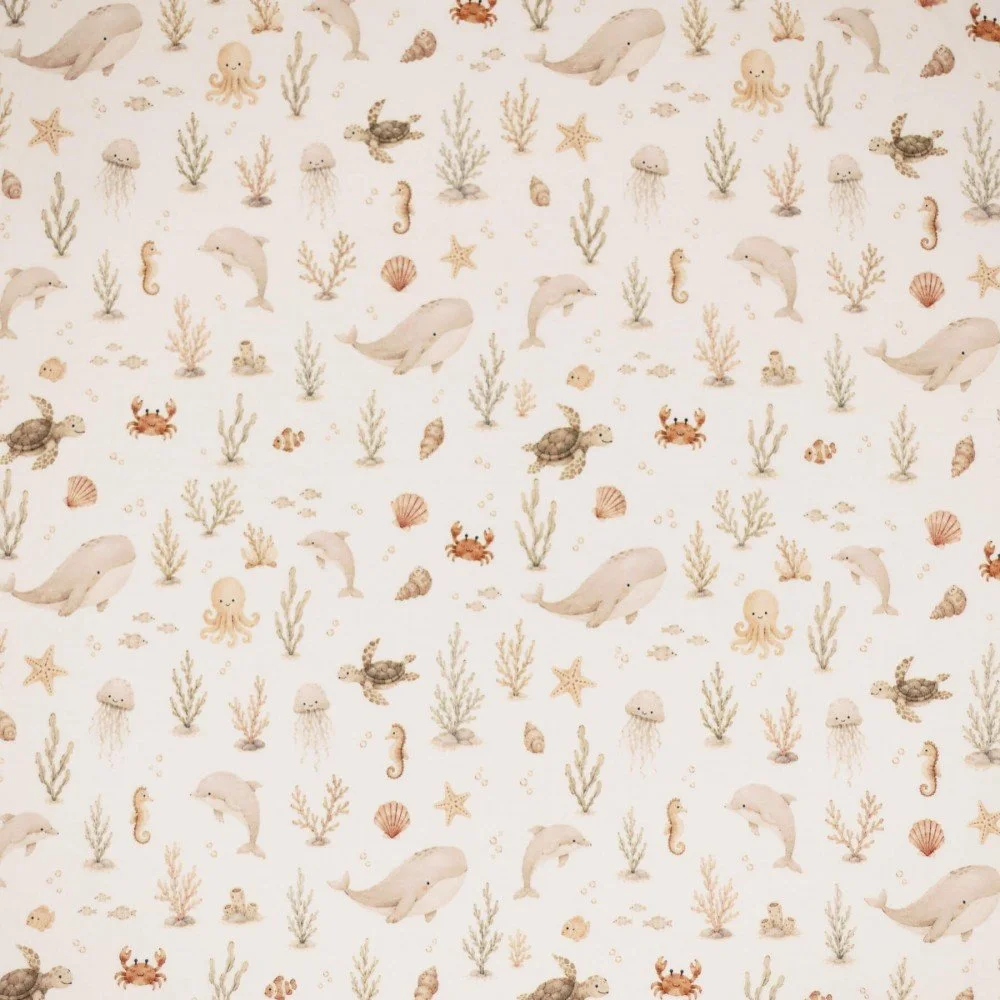 Jersey di Cotone Stampa Digitale - Animali Marina Jersey Di Cotone Stampa Digitale - Dolce Fiore - (Jersey Di Cotone Digitale Stampata)