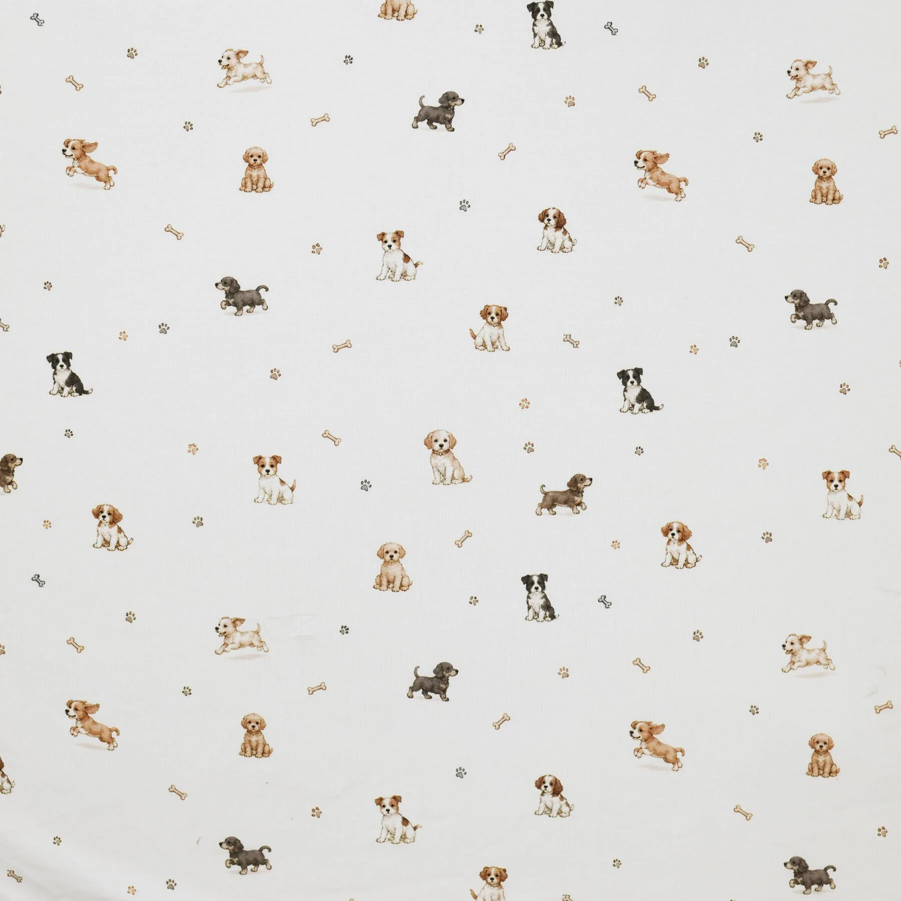 Jersey Katoen Digitale Print - Honden Puppy's
