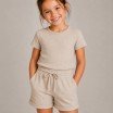 Bredriflet Rib Jersey Strikstof (5mm Bred) Beige Melange - (Jerseystoffer)