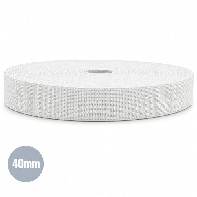 Band Elastiek 40mm Wit Band Elastiek 40mm Wit - (Banden En Linten)