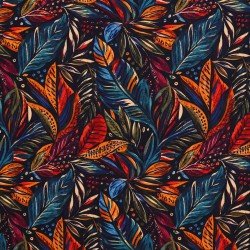Digitale Print Bamboe Jersey - Herfst Gekleurde Bladeren