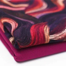 Tissu Jersey Bambou Impression Numérique - Vagues De Couleurs