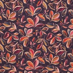 Tissu Jersey Bambou Impression Numérique - Feuilles Abstraites Sombres