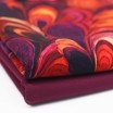 Digitale Print Bamboe Jersey - Caleidoscoop Red Paars Digitale Print Bamboe Jersey - Herfst Gekleurde Bladeren - (Tricot Jersey Bedrukt)