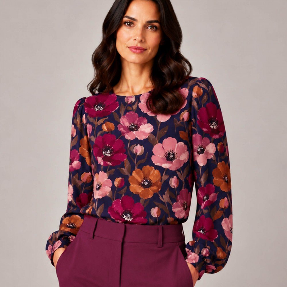 Digitale Print Bamboe Jersey - Klaproos Marine Roze Digitale Print Bamboe Jersey - Herfst Gekleurde Bladeren - (Tricot Jersey Bedrukt)