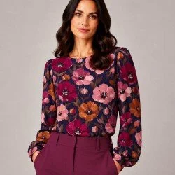Bambus Jerseystoff Digital Muster - Mohnblume Marine Rosa Bambus Jerseystoff Digital Muster - Mohnblume Marine Rosa