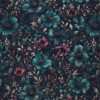 Digitale Print Bamboe Jersey - Winterbloem Petrol
