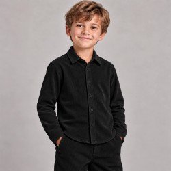 Babycord Stoff Stretch 21 Wales Schwarz Babycord Stoff Stretch 21 Wales Schwarz