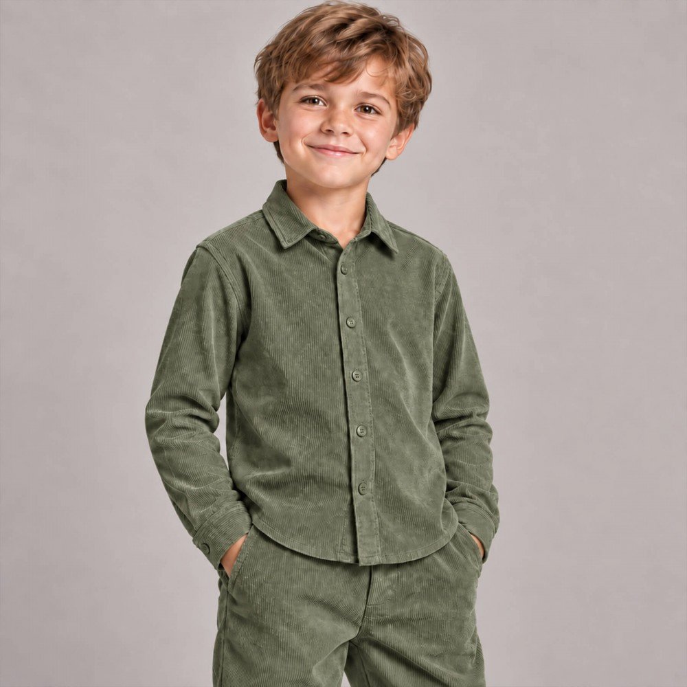 Stretch Babyfløjl Stof 21 Wales Oliven Stretch Babyfløjl Stof 21 Wales Oliven
