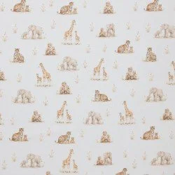 Cotton Poplin Digital Print - Family Animals