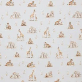 Poplin Katoen Digitale Print - Familie Dieren