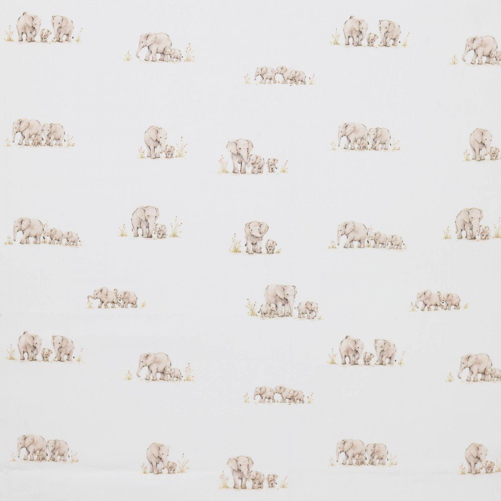 Poplin Katoen Digitale Print - Familie Olifant Poplin Katoen Digitale Print - Pastel Bloem Roze - (Katoenen Poplin Bedrukt )