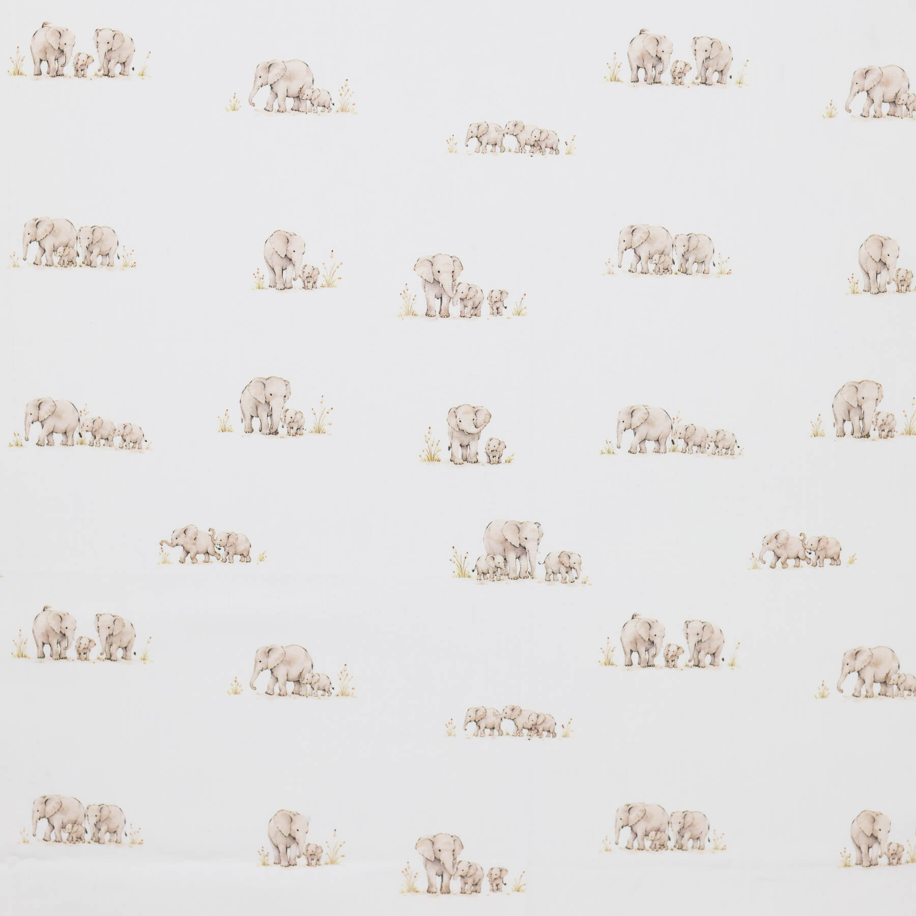 Poplin Katoen Digitale Print - Familie Olifant