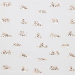 Poplin Katoen Digitale Print - Familie Olifant