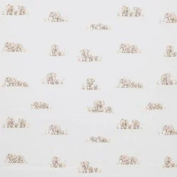 Cotton Poplin Digital Print - Family Elephant
