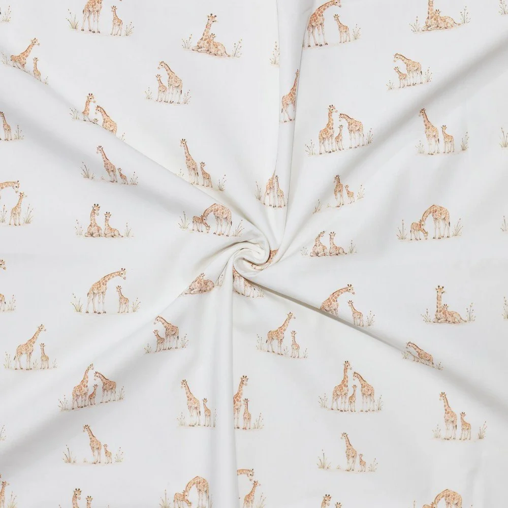 Cotton Poplin Digital Print - Family Giraffe Cotton Poplin Digital Print - Pastel Flower Pink - (Cotton Poplin Printed)