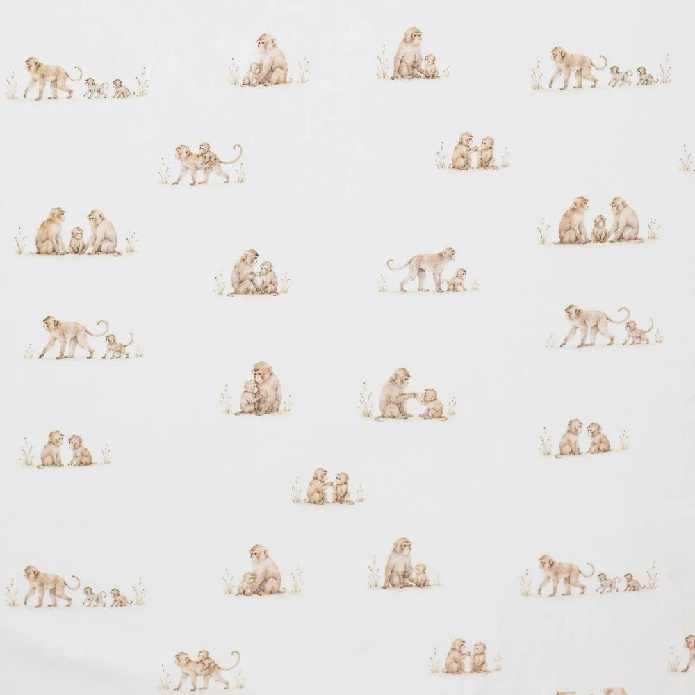 Cotton Poplin Digital Print - Family Monkeys Cotton Poplin Digital Print - Pastel Flower Pink - (Cotton Poplin Printed)