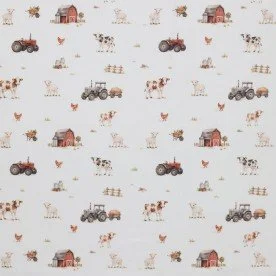 Poplin Katoen Digitale Print - Boerderijdieren